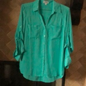 Express portofino shirt large euc light teal blue